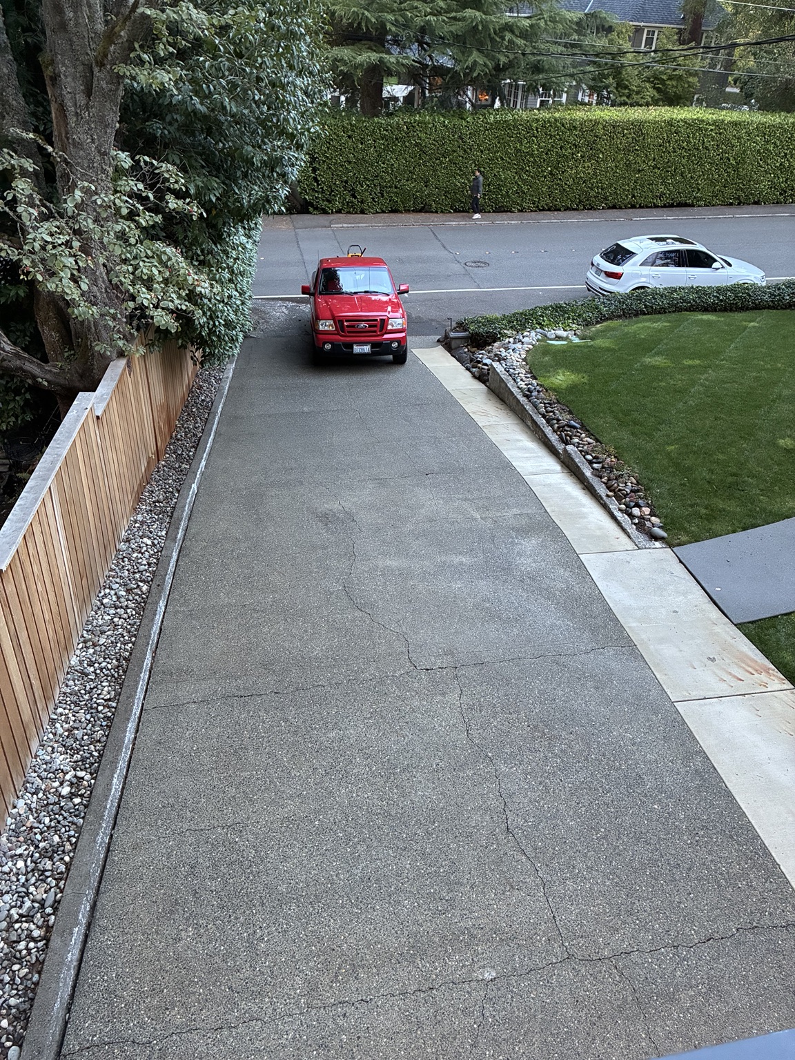 A Bellevue residential driveway after pressure washing by Bellevue Premiere Wash